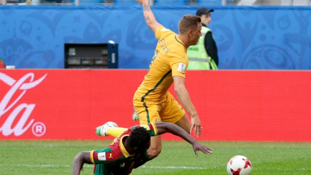 Bright spot: Alex Gersbach attacking run earned Australia a penalty.