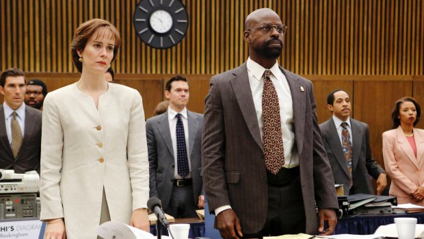 Sarah Paulson portrays Marcia Clark, left, and Sterling K. Brown plays Christopher Darden in the enthralling miniseries <i>The People v O.J. Simpson: American Crime Story</i>.