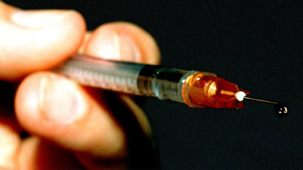 Police allegedly found two syringes on the man.