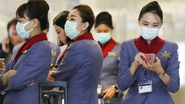 A flight crew from China Airlines at Los Angeles International Airport last year. It is believed the airlines' pilots were infected overseas.