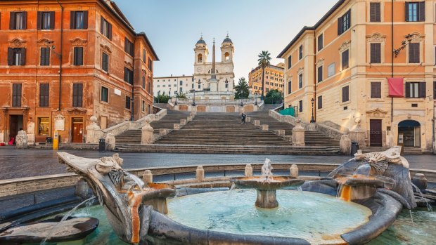 Spanish Steps at morning, Rome, Italy.