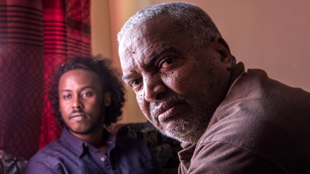 Muktar Hussen, pictured with his son's friend Maxmud Bare, said Mohamud lived like he knew his life was going to be short.
