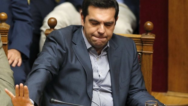 Greek Prime Minister Alexis Tsipras had to rely on support from outside his party to pass austerity measures.