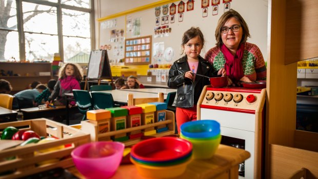 Anita Gardner, with her daughter Asha Kamath, 4, of Garran, is helping with the fundraising drive for the preschool.