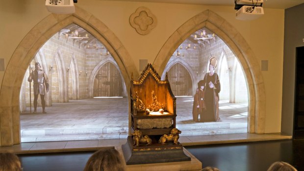 Multi-media audio visual presentation of King Richards life at the King Richard III Visitor Centre, Leicester.