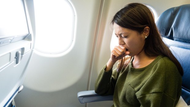 There's only a very small chance of getting sick from a fellow passenger on a plane.