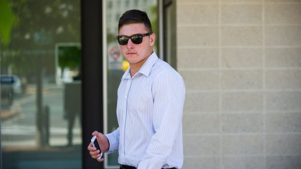 Levi Freeman-Quay leaves the ACT Magistrates Court after an earlier appearance.