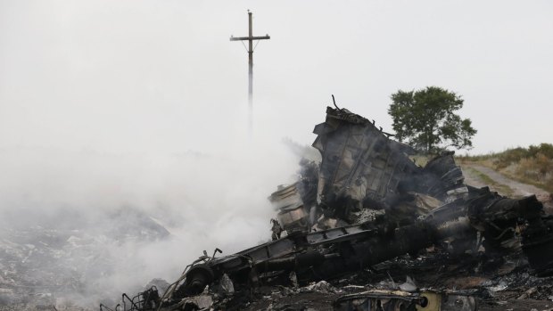 The site of the Malaysia Airlines plane crash in eastern Ukraine.