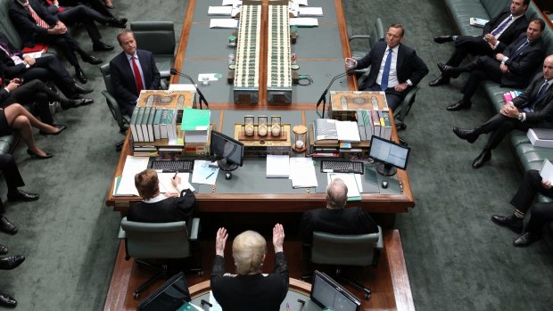 Speaker Bronwyn Bishop has thrown out a record number of rowdy MPs.