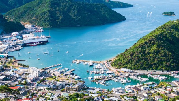 View of Picton, New Zealand.