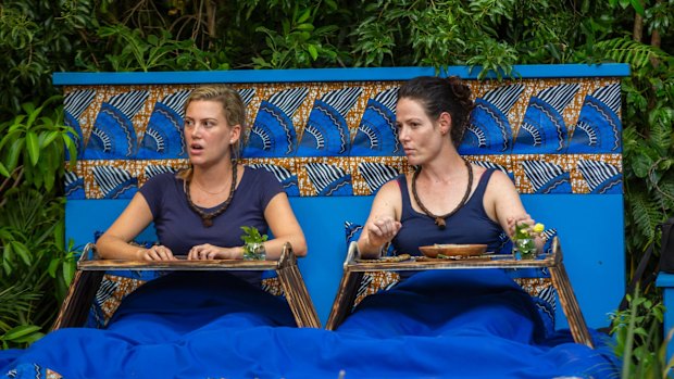 Grub's up for Justine Schofield and Natasha Exelby.