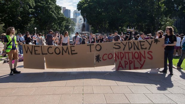 More than 1000 people took part in the march against the alcohol laws. 