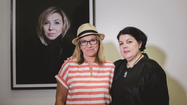 Rosie Batty and photographer Nikki Toole at the National Portrait Gallery.