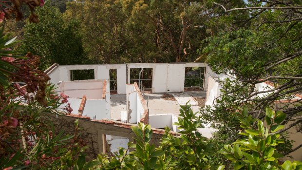 The partially demolished Mosman home of the Guvens, owned by Savas' wife Jade.