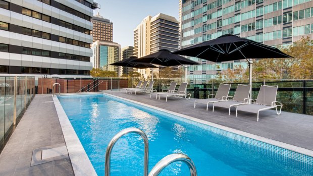 Vibe Hotel North Sydney's rooftop pool.