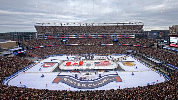 NHL Winter Classic tries the Big House on for size