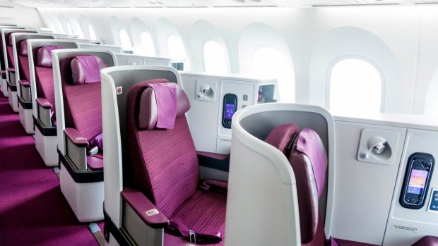 Thai Airways' 787-9 Dreamliner business class seats. 