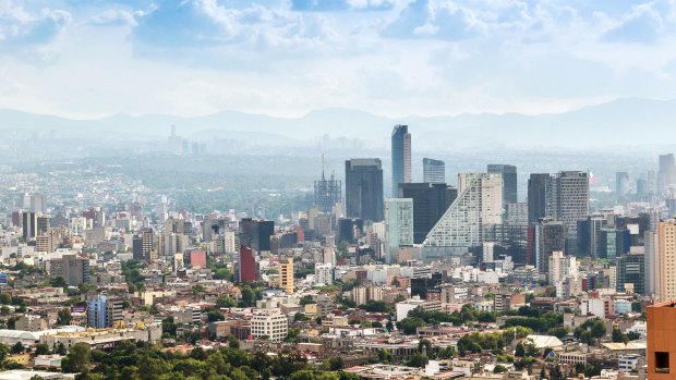 Mexico City skyline.