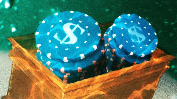 Sunken treasure: The worst performing stocks from the blue chips were led by the miners, including Fortescue Metals Group, Santos and BHP Billiton. <i>Illustration: Karl Hilzinger</i>