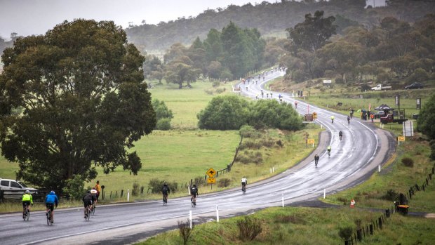 Riders battle wet conditions in 2017's event.