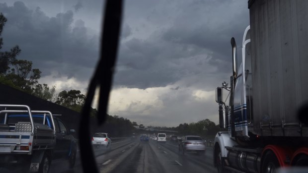 Severe storms hammer into Sydney's western suburbs on Friday afternoon.