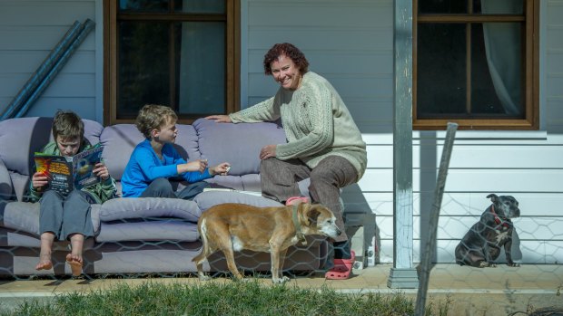 Homeschooled: Michelle Allen of Queanbeyan and her sons Xander, 9, and Alex, 11.