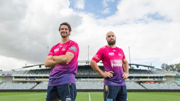 Sam Carter, right, has re-signed with the Brumbies while Scott Fardy will leave at the end of the season.