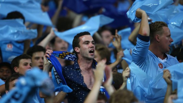 Feeling blue: Sydney FC supporters had to be content with a draw.