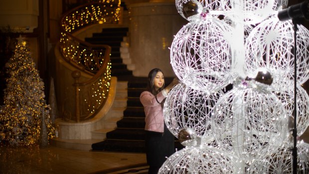 Melbourne's Langham hotel's Christmas tree was designed and assembled in Europe.