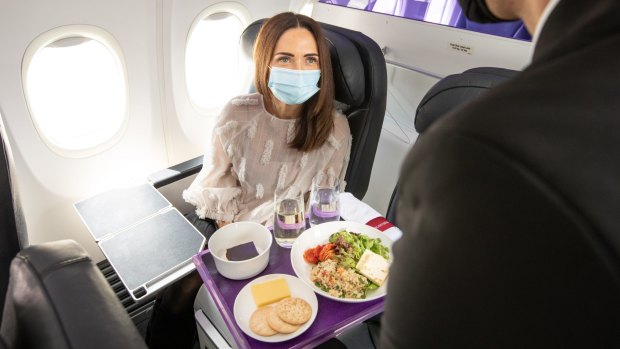 Business class passengers will again receive plated meals.