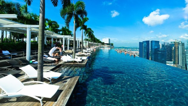 The property's famous rooftop infinity pool.