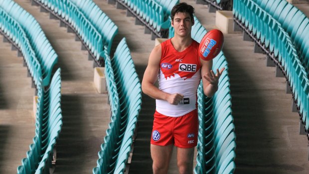Tough: Swans rookie George Hewett's reputation goes all the way back to high school.