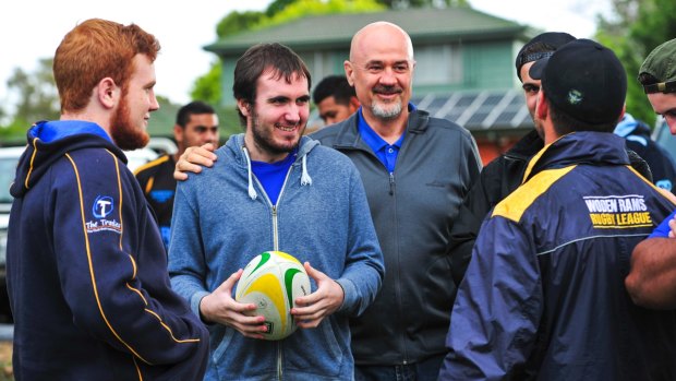 After surviving a cardiac arrest, David Hicks returns to training to watch the Woden Valley Rams in 2014.