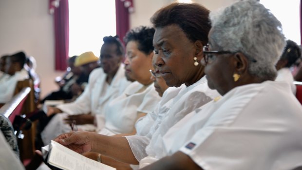 Bible reading at the Hall United Methodist Church.