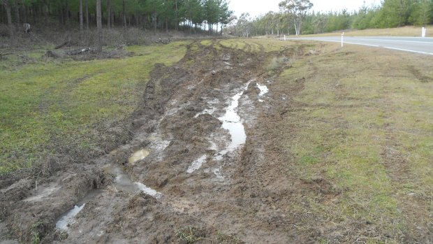 Damage to rural roads in the ACT.