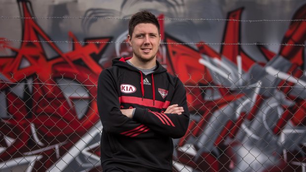 Steep learning curve: Essendon's Nick O'Brien, whose whole career has been played under the cloud of the drugs saga (he didn't take part in the program), and who is finally finding his feet and playing regular senior football.