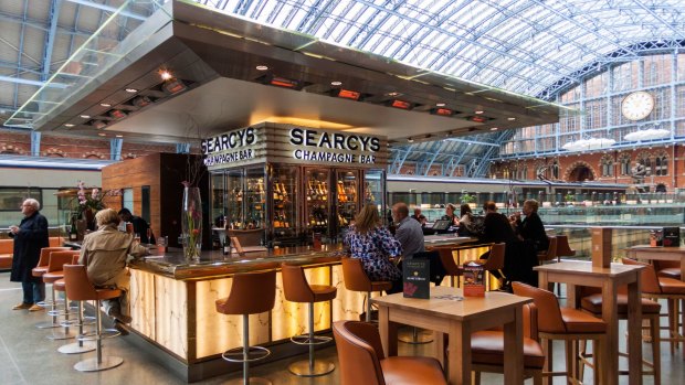 Searcy's Champagne Bar at St Pancras Station, London.