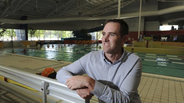 Sean Hodges, Group Operations Manager at CISAC, inside the swimming pool area.