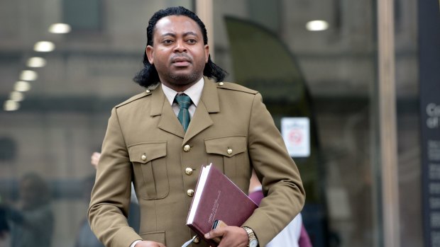 Pierre Mwamba, the leader of the Australian Combattants, at County Court in May.