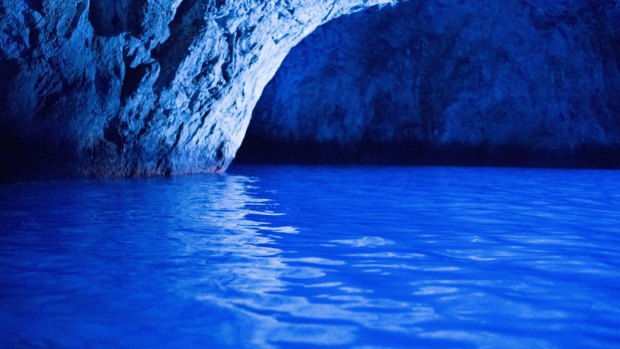 HD wallpaper: italy, capri, blue, clear water, grotto, cave, sea, ocean,  rock