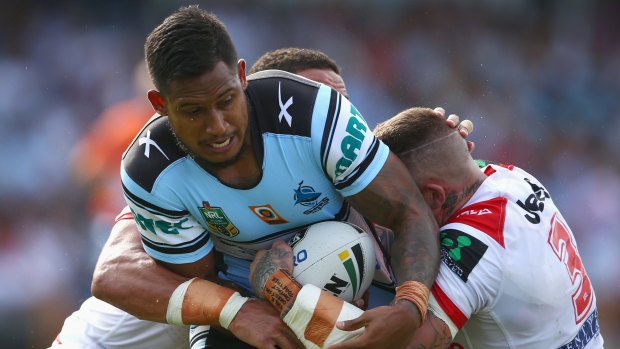 Ben Barba is tackled.