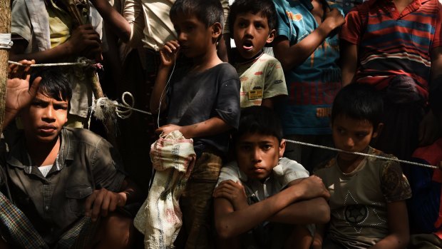 Children are among hundreds of thousands of Rohingya refugees now in Bangladesh camps.