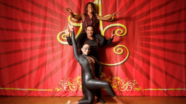 Ashton's Circus performers, from top, Remi 12 years, Brasil Rodriguez, and Chantel Rodriguez. They are sixth and seventh generation performers at Australia's oldest family circus. 