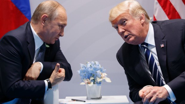 US President Donald Trump meets with Russian President Vladimir Putin at the G20 Summit in Hamburg. 