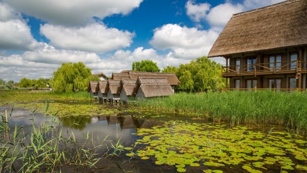 Buildings in Romania's Danube Delta.