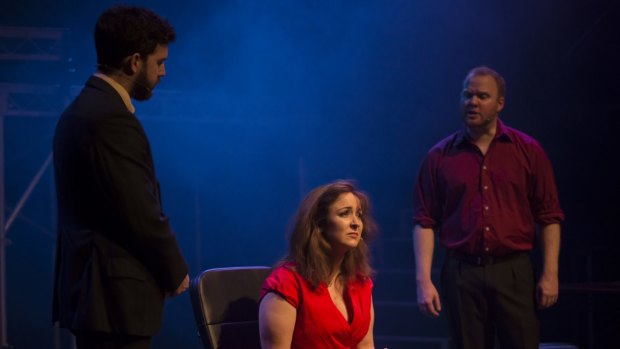 From left,  Joel Hutchings, Janelle McMenamin and Grant Pegg in <i> Next to Normal</i>. 
