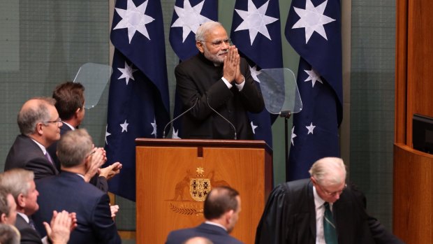 Indian Prime Minister Narendra Modi addressed the Australian Parliament on Tuesday.