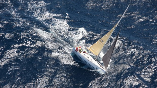 Pelagic Magic battles 40 knot squalls on the second day of the Sydney to Hobart yacht race.