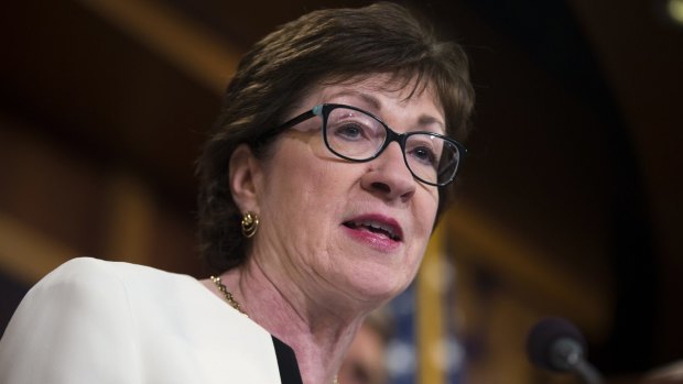 Senator Susan Collins unveils a new gun legislation proposal. 