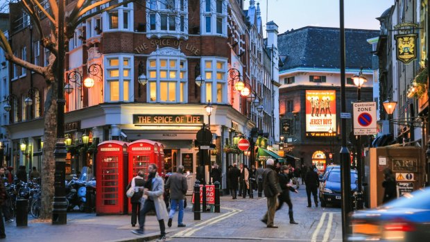 Soho district of London.